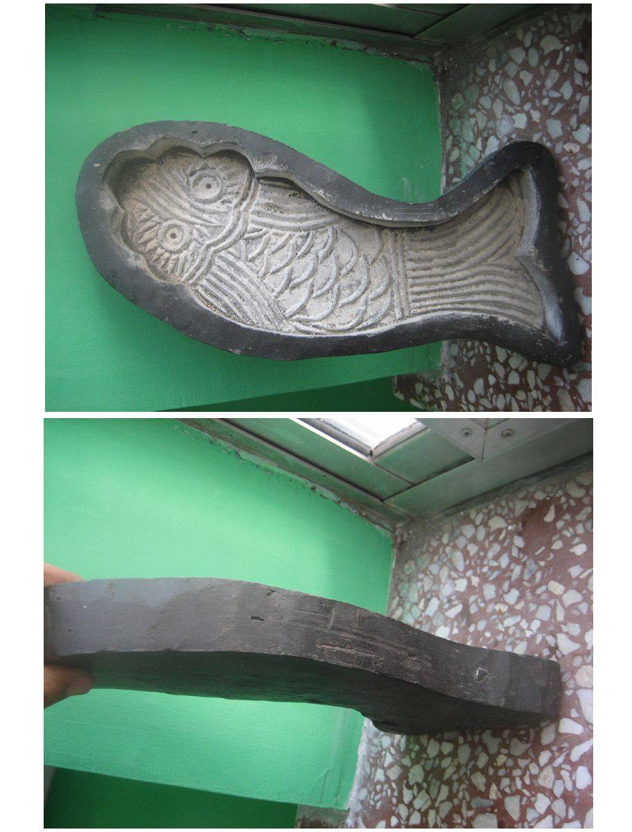 Lost Transmission Folklore Craftsmanship Oriental Culture Black Pottery Tire Food Mold Face to See Large Jiaodong Carp King