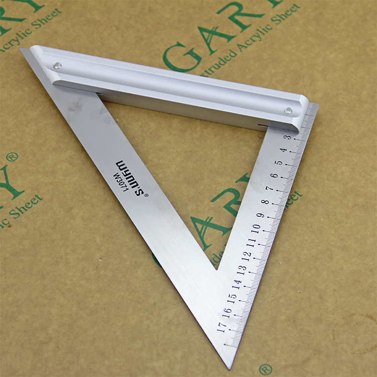 (positive power lion) stainless steel triangular ruler angle ruler 45 degrees steel angle ruler-Taobao