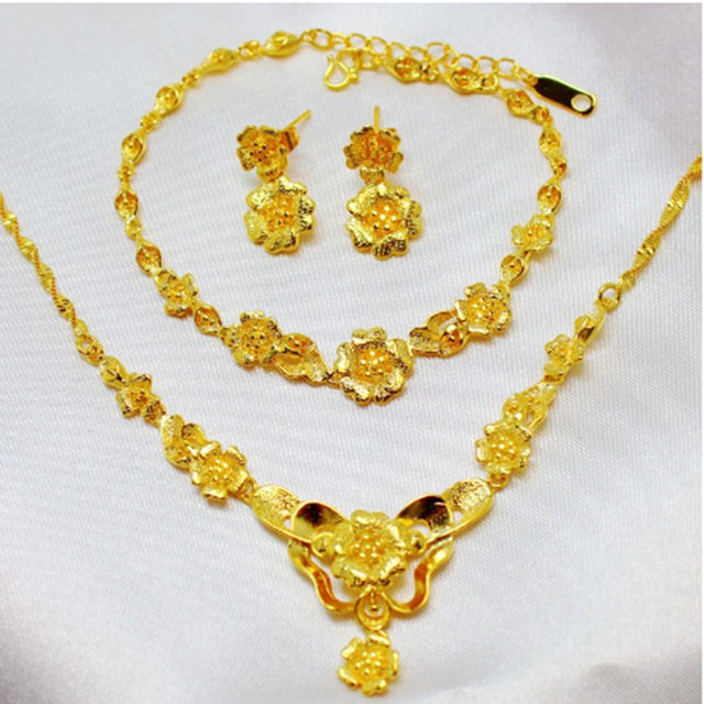 Hong Kong gold shop style Vietnamese sand gold plated jewelry