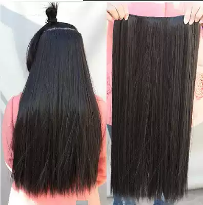 Simulated micro-roll wig piece female thick long straight pear flower inner buckle no trace hair patch matte not shiny