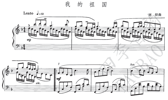 My Home Country (A Great River) Piano Solo Spectrum