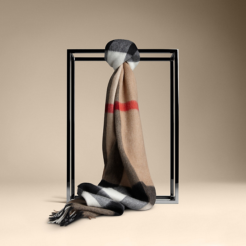 Burberry博柏利 格纹羊绒围巾 37667751