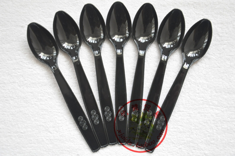 Thickened Independent Packaging Disposable Black Fork Western Dining Knife Fork Disposable Knife Fork Spoon 7 Inch Plastic Fork