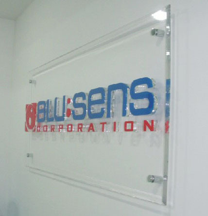 Front office sign ID card crystal character metal word company doorplate door head design image background wall