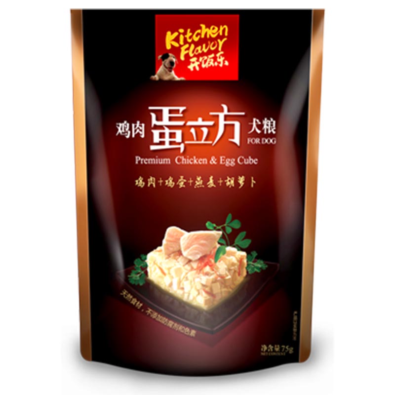 开饭乐水晶鸡肉蛋立方犬粮75g 宠物食品狗零食泰迪比熊零食罐头