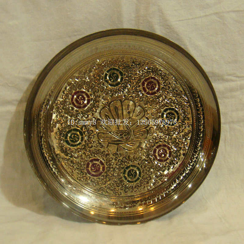 8 inch copper disc Pakistan bronze ware Pakistan bronze disc copper disc disc pattern random imports