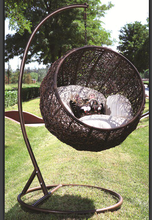 Foreign Trade Solid Vine Basket Dorm Room Sleeping room Hammock Balcony Indoor Rocking Chair Casual Bird Nest Outdoor black Swing Set
