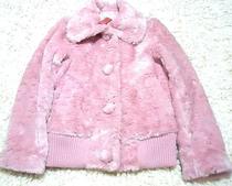 Change to clearance★Iger pink doll collar ultra-luxury artificial fur grass jacket M counter original 599