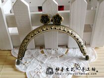 DIY handmade mouth Gold package accessories 8 5CM qing gu silver semi-circular embossed lace kou jin Torx head