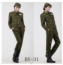 Kuomao Women's Military Uniform/Kuomao Spy Uniform/American-Style Female Military Uniform/Film and Stage Performance Chinese Military Uniform Jacket