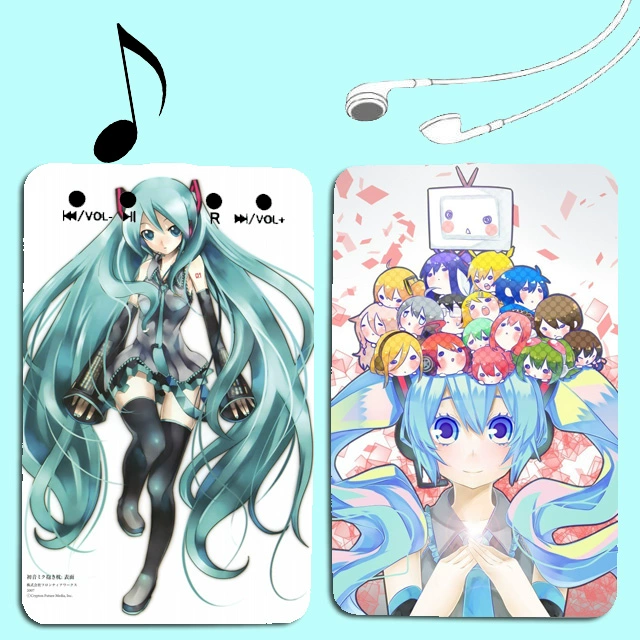 Miku Tương lai Hành lá MIKU Thin Walkman Anime Card MP3 Music Player Tùy chỉnh - Máy nghe nhạc mp3