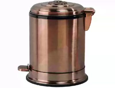 Elijia luxury fashion creative pedal red bronze modern style hotel trash can high-end atmospheric storage bucket