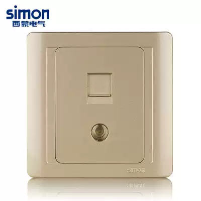 Simon Switch Socket 55 Series Champagne Gold TV Plus Phone Socket N55301-56