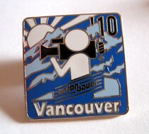 2010 Vancouver Winter Olympics badge media commemorative brooch