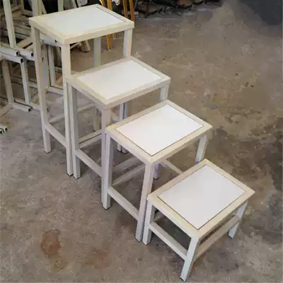 Iron pipe small square stool Clothing factory work stool factory workshop stool Wrought iron stool canteen stool small square stool