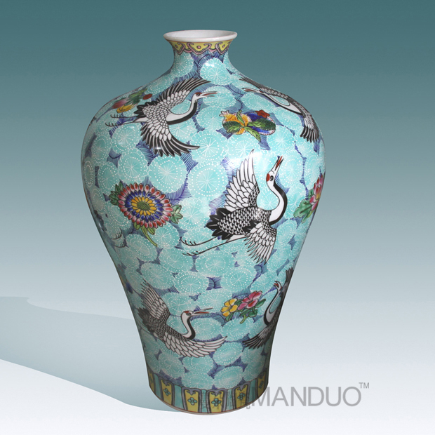 Cranberry Ceramic Jingdezhen Hand-painted Pink Vase Upscale Vase High Gear Gift Porcelain Modern Decoration Pendulum