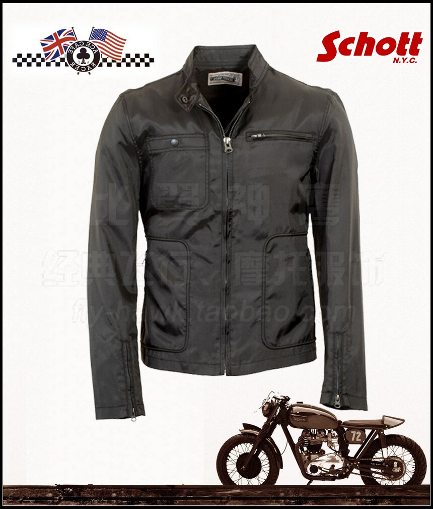 SchottNYC China General Generation CafeRacer Coffee Knight Spring and Autumn Single Layer Nylon Motorcycle Jacket #91360