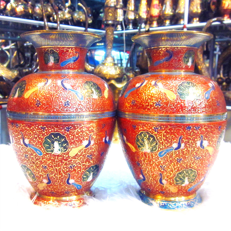 Indian handicrafts import Indian bronzes bronze sculptures Painted Poly treasure Rich Altar Bottle Manufacturer Direct Marketing