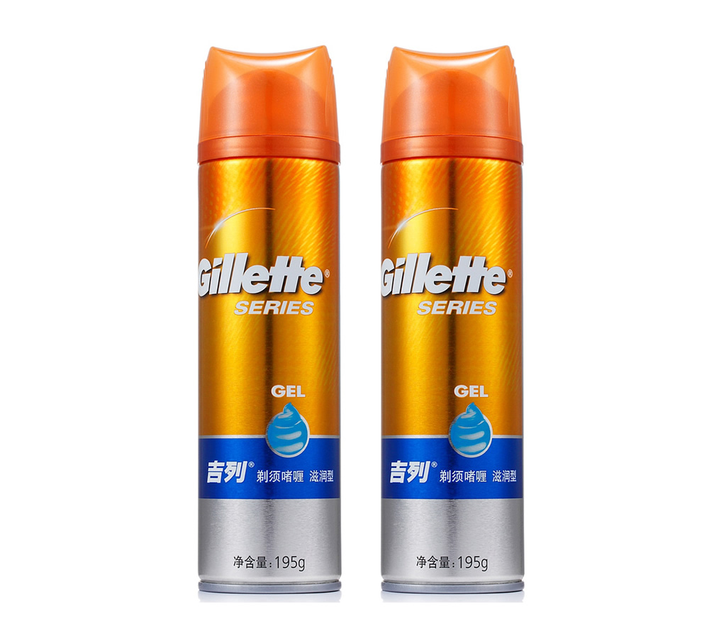 吉列进口滋润剃须啫喱195g2瓶 gillette澳大利亚原装养护着哩包邮