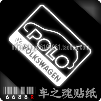 Reflective fuel tank sticker--Fuchs POLO car logo sticker rear window reflective sticker-Polo-side window sticker