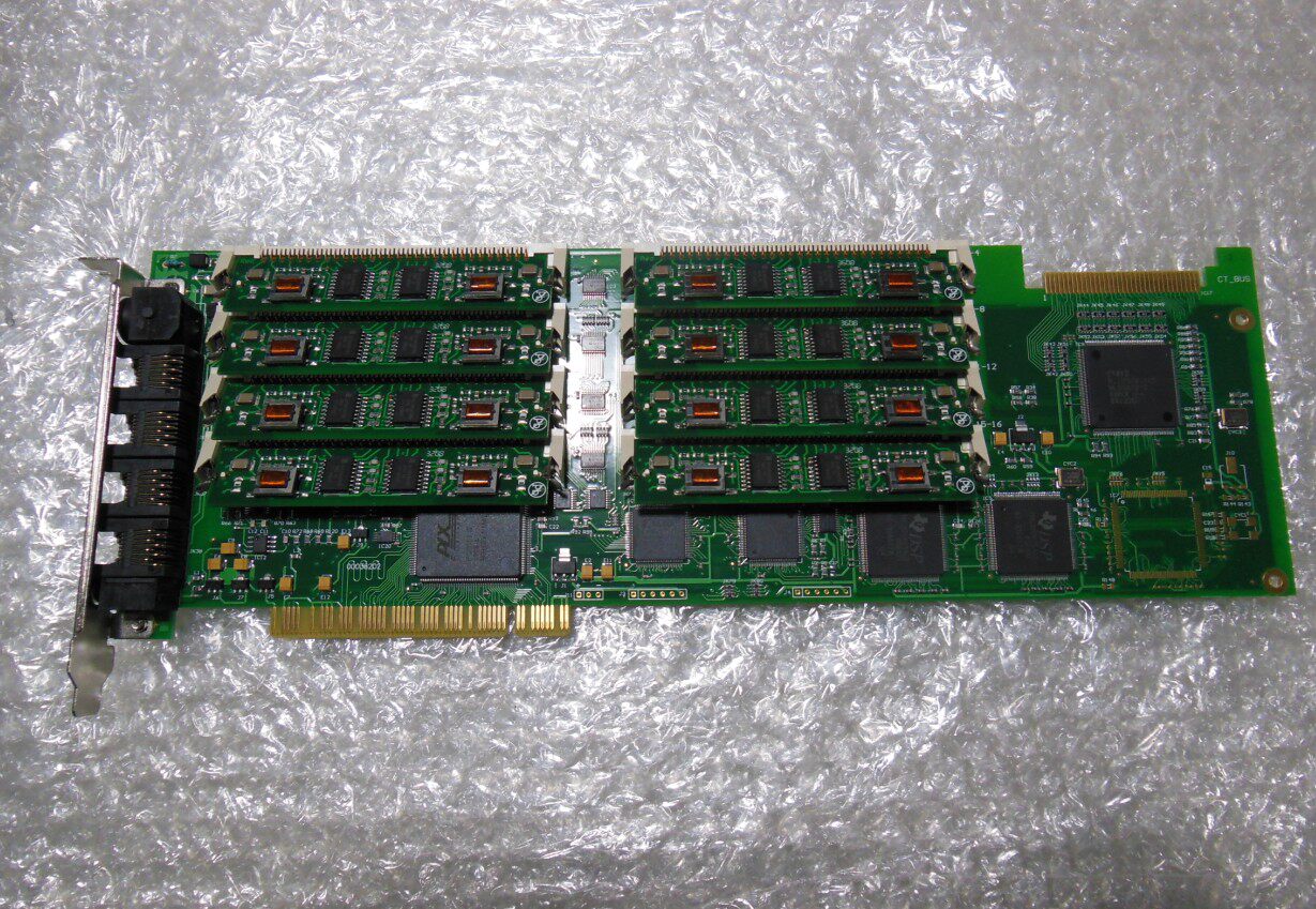 The three - sink SHT - 16B - CT PCI voice card contains 8 modules