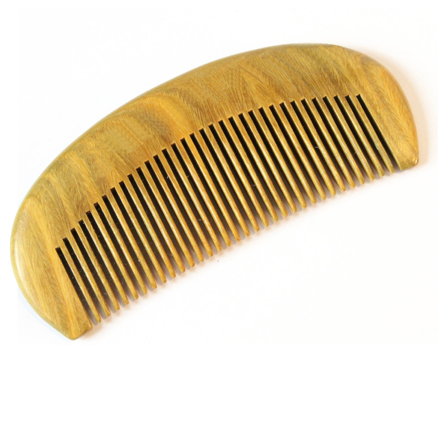 (Daily Special Price) Wood Courtmaker Natural Green Sandalwood Comb Moon Combed Whole Wood Comb Antistatic Hair Loss