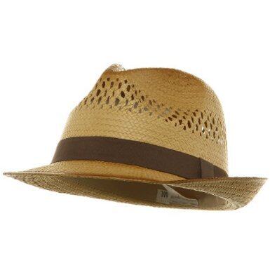 American amazonVented Straw Fedora Hat European and American style straw hat