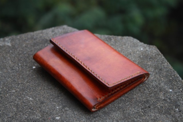 Handmade leather leather gift for birthday lover gift short head - layer vegetable leather leather three discount wallet