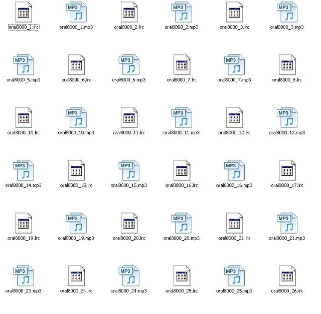 English Speaking 8000 sentences (for example sound) Database information SQL