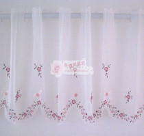 Original new rose three-dimensional bow embroidery European-style bay window shading decoration Foreign trade finished curtain short door curtain