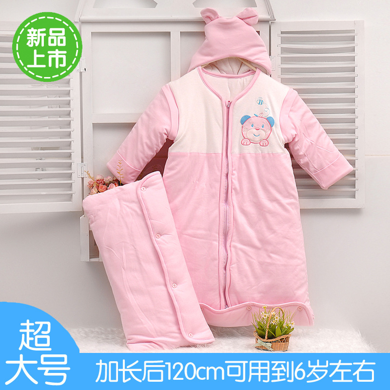 精梳棉婴儿睡袋 优质棉儿童防踢被子 宝宝睡袋春秋冬款加厚0-6岁