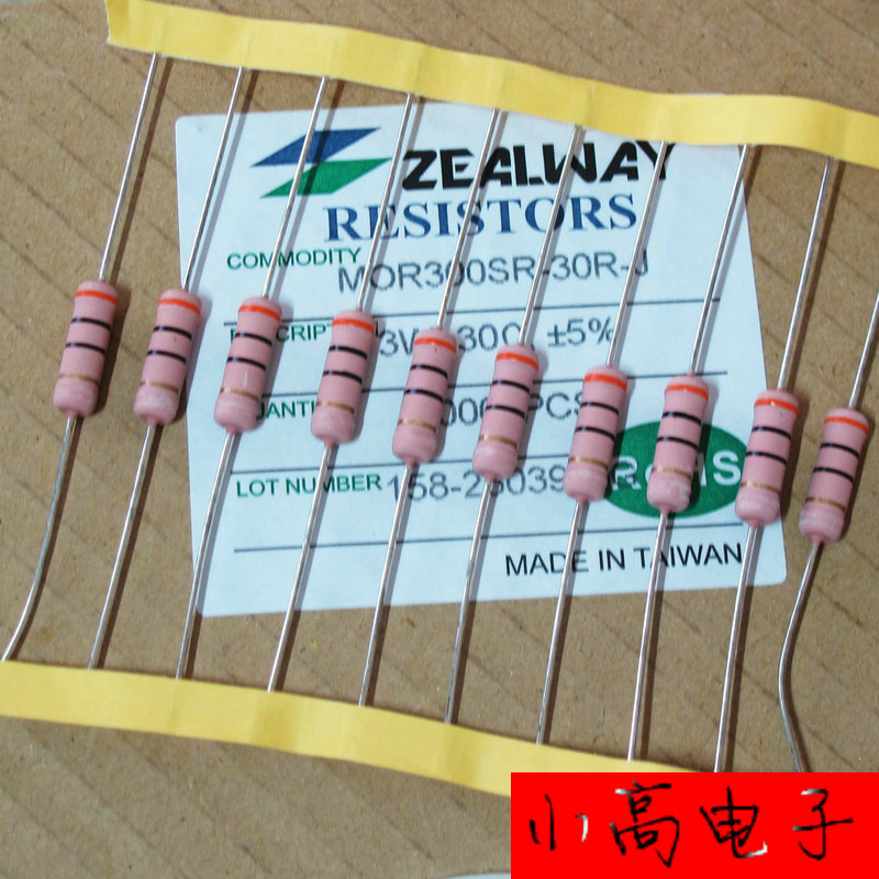 Taichung 3W 30R Resistance 30 ohm Metal oxide film resistance Copper foot MOR300SR-30R-J