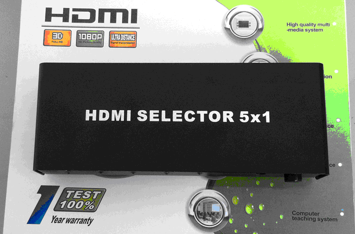 HDP501 5-in-1 HDMI Switcher Five-in-One-out Switcher with Remote Control Support 3D