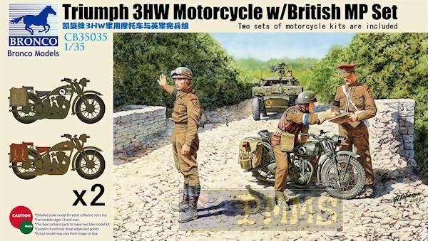 (JZHOBBY)WEIJUN CB35035 1 35 Triumph 3HW locomotive and British MILITARY POLICE