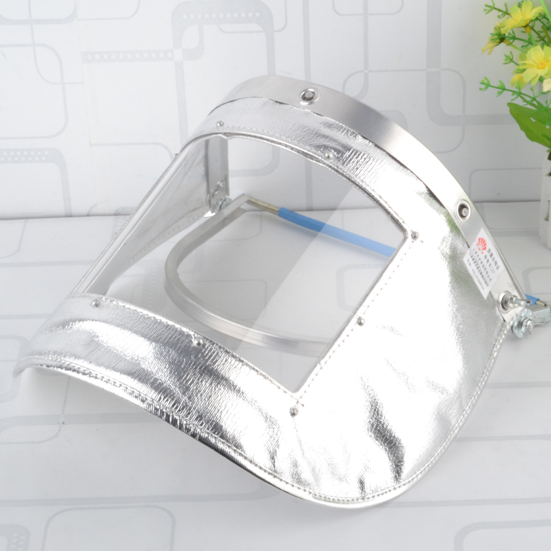 Flower protection aluminum foil high temperature resistant mask can be matched with safety helmet steel stove front 1000-degree thickened electric welding lao 2004