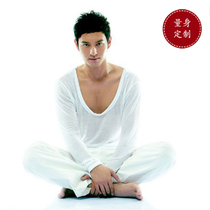 Spring new Huangxiao star Casual Mens Long Sleeve T-shirt Repairs large V collar T-shirt Jersey Customize