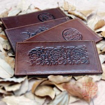 Mens wallet first layer cowhide womens wallet handmade casual retro long wallet Large capacity card bag Business card holder