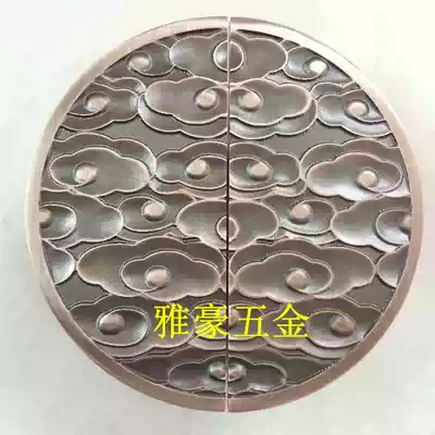 Chinese antique green and red copper carved semicircular door handle Glass door handle Wooden door handle