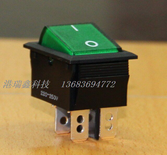 R13-69B Power Switch Taiwan New SCI Large Ship Green Color with Lamp Double Road Warp Switch 220V