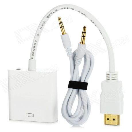 Laptop Linked Projector Video Cable Set-top box HDMI to VGA converter with audio cable