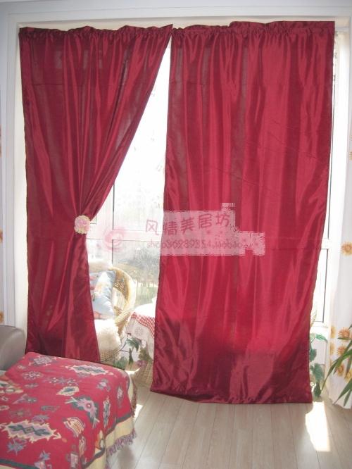 Original new product satin foreign trade finished curtain blackout bedroom living room bay window floor-to-ceiling European-style rod partition clear full