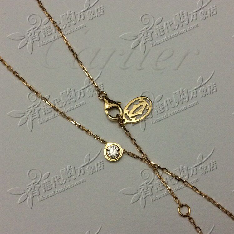 Hong Kong Cartier counter cartier 18K gold single diamond necklace B7215500 large model