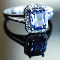 18K gold diamond weighs 1 41 carat color super - beautiful luxury special offers for natural Tanzanite ring