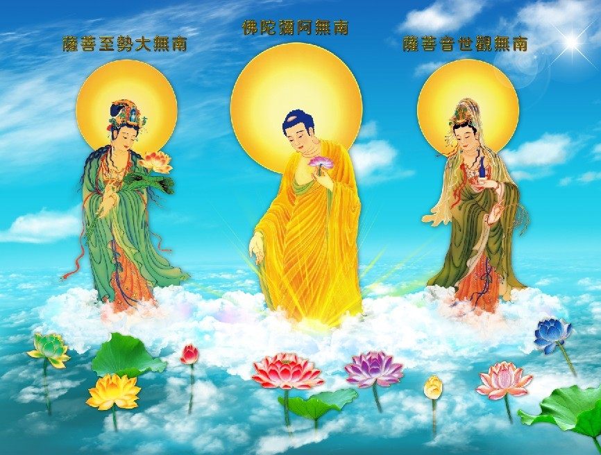 Bound by pure handmade Buddha portrait Amitabha Buddha Western Three Holy references Photo paper double-sided plastic seal 004