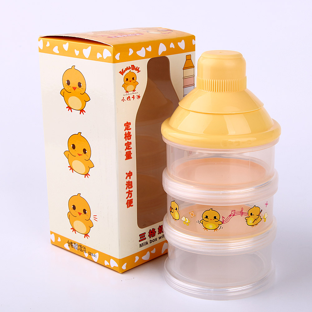 小鸡卡迪三格奶粉格3层定量储存盒奶粉罐婴儿出行用品0.12kg