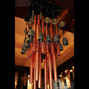 修明堂 包邮锻红铜多福风铃 金属铃铛 开光化五黄 化二黑铜铃挂件