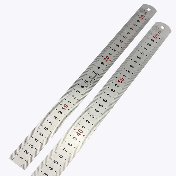 Budweilion Stainless Steel Ruler Thickened Ruler steel sheet ruler Ruler Graduated Metric-inch woodworking ruler