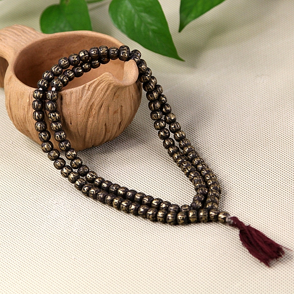 Pavilion Tibetan authentic Nepalese day bronze by hand engraving six words true Buddha Pearl Candida Pearl number of beads 108 -7mm