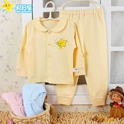 Áo len cotton trẻ em Bei Qatte set đồ cotton cho bé Bộ đồ lót mùa thu cho bé