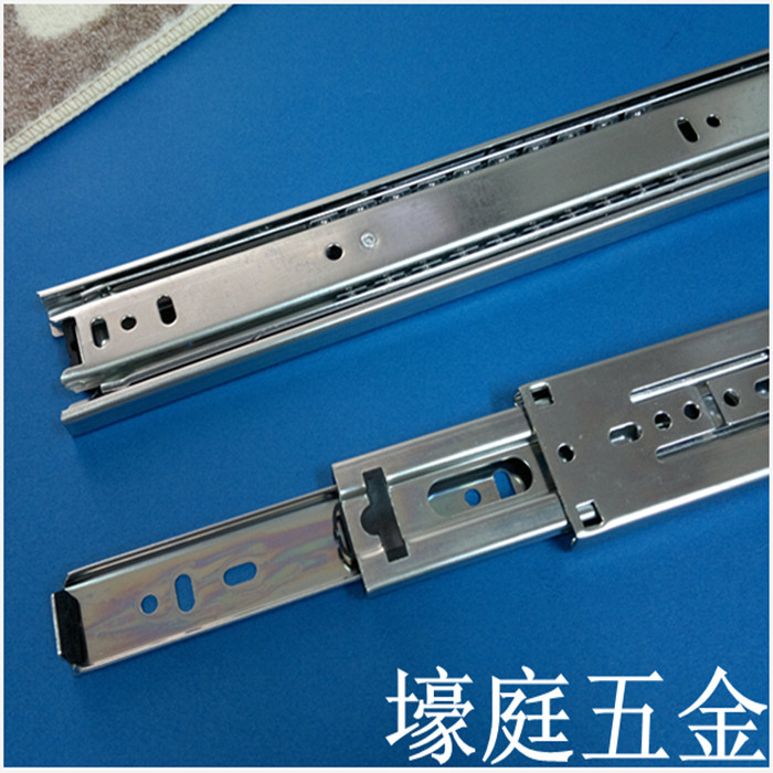 Three-fold drawer slide rail thickened three-section track mute rail home hardware integral cabinet slide rail 500mm